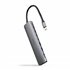 Hub USB-C 8 en 1, Conversor USB-C 3.1 a 2xUSB-A 3.0 + 3xUSB-C 3.0 + USB-C PD + HDMI 4K@60Hz + Audio Jack 3.5, Aluminio, Gris, 18