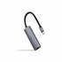 Adaptador USB-C 3.1 a RJ45, con PD 100W, USB-C/M, Aluminio, Color Gris, 18 cm