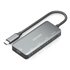 Hub USB 3.1 USB-C, USB-C/M-1xUSB-C PD 100W+1xUSB-C USB3.0/H+3xUSB-A USB2.0/H, Gris, 15cm