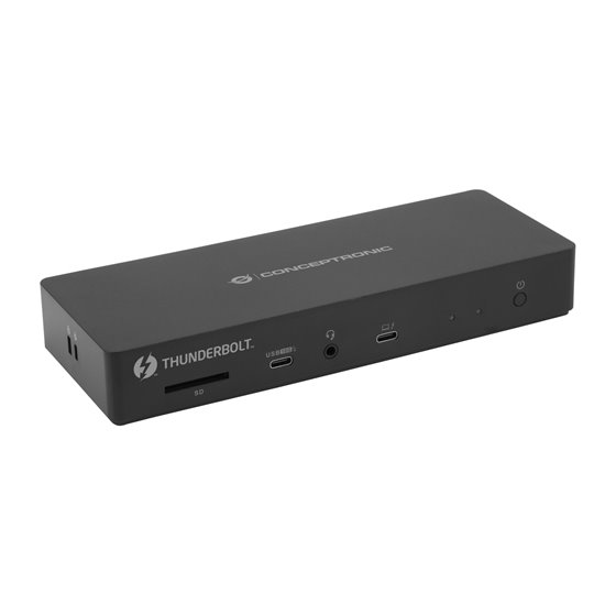 DONN30B base para portátil y replicador de puertos Alámbrico Thunderbolt 4 Negro