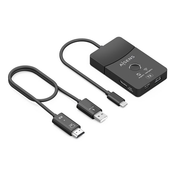 Docking USB-C a HDMI 1080P@60Hz (Inalámbrico) 30M, 1xHDMI 4K60HZ (Cable) 2xUSB-C 1xUSB-A 1xUSB-C PD 100W, Negro