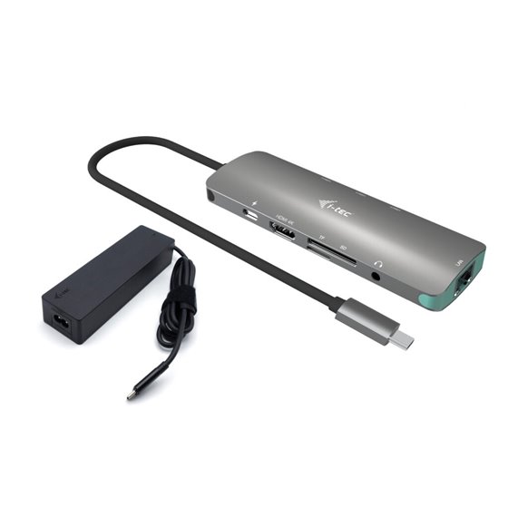 USB-C Metal Nano Docking Station 4K HDMI LAN with Power Delivery 100W + Universal Charger 100W