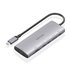 USB-C Dock 7 en 1, USB-C a 1xHDMI, 1xUSB-A 10G, 2xUSB-C 10G, 1xSD, 1xMicroSD, 1xUSB-C PD 100W, Gris, 20cm