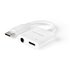 Adaptador de Audio USB-C/M a Jack 3.5/H + USB-C/H PD 60W, 11.5 cm, Blanco