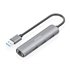 USB3.0 Dock USB-A A Ethernet Gigabit + Hub 3xUSB-A, Gris, 15cm