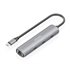 Dock USB-C A Ethernet Gigabit + Hub 3xUSB-C, Gris, 15cm