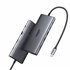 11-in-1 USB-C Hub to 3x USB-C/2x USB-A/HDMI/VGA/RJ45/SD/TF/3.5mm - Gray Acoplamiento Base Gris