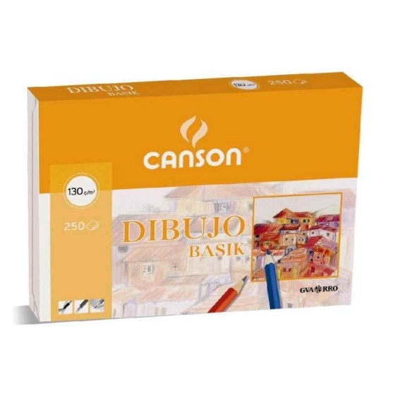 Papel Dibujo CANSON Basik A3 Liso 130 g. Caja x250 Hojas