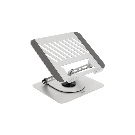 Soporte Elevador con rotación 360° y ajustable, para dispositivos de 11”-17”, Color Plata