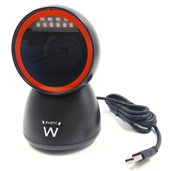 EW3450 lector de código de barras Lector de códigos de barras fijo 1D/2D CMOS Negro