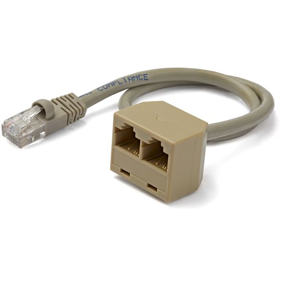 Cable Adaptador Divisor Splitter RJ45 2 a 1 - Hembra a Macho - Divisor Splitter para Cable de Red Ethernet RJ45