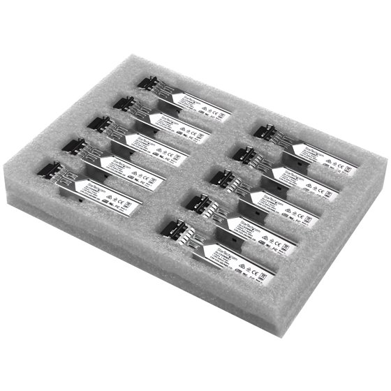 Paquete de 10 Módulos SFP Compatibles con Cisco GLC-SX-MM - 1000BASE-SX - Multimodo 1GbE - SFP Ethernet Gigabit 1Gb - LC - 550m 