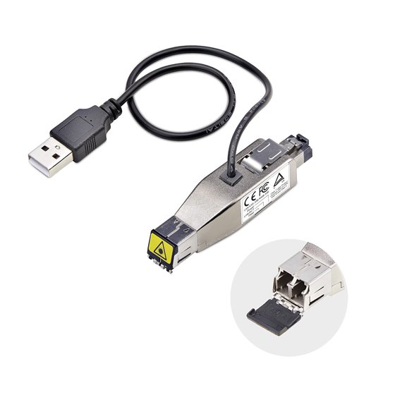 Mini Conversor de Medios de Fibra Óptica Gigabit a Ethernet RJ45 - de Fibra Monomodo (10km) o Multimodo (800m) - Alimentado por 