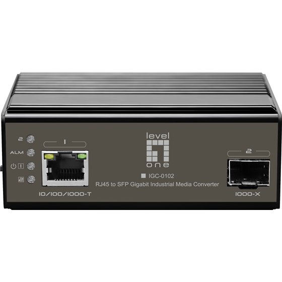 IGC-0102 convertidor de medio 1000 Mbit/s Negro