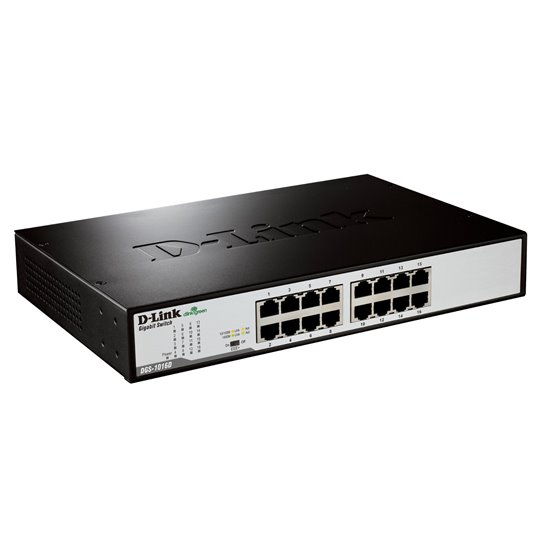 DGS-1016D/E switch No administrado Negro, Metálico
