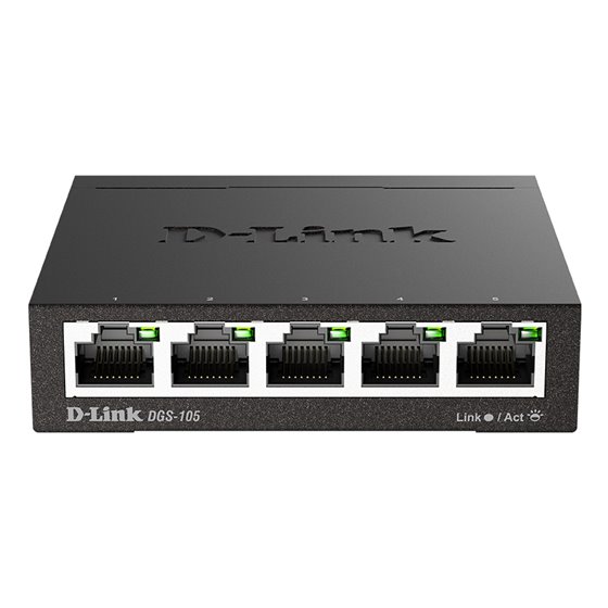 DGS-105 No administrado L2 Gigabit Ethernet (10/100/1000) Negro
