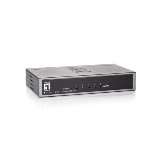 Switch Fast Ethernet de 5 puertos, 1 Port SC Multi-Mode Fiber, 2km