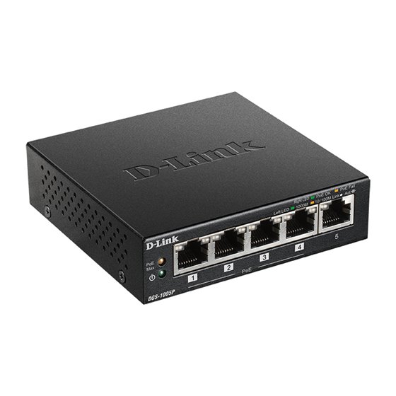 DGS-1005P No administrado L2 Gigabit Ethernet (10/100/1000) Energía sobre Ethernet (PoE) Negro