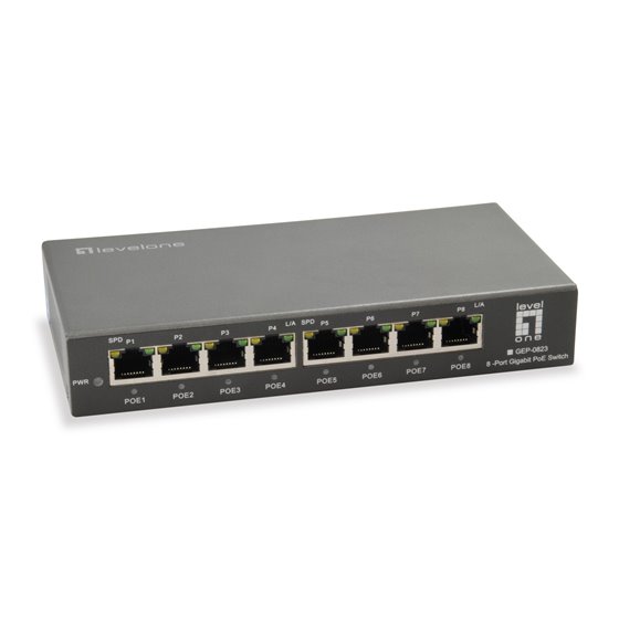 GEP-0823 switch Gigabit Ethernet (10/100/1000) Energía sobre Ethernet (PoE) Negro