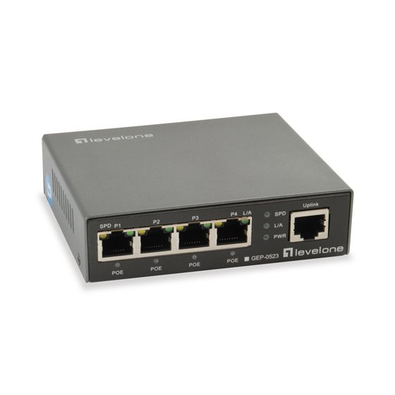 GEP-0523 switch Gigabit Ethernet (10/100/1000) Energía sobre Ethernet (PoE) Negro