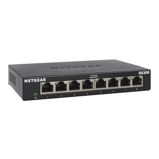 GS308-300PES switch No administrado L2 Gigabit Ethernet (10/100/1000) Negro