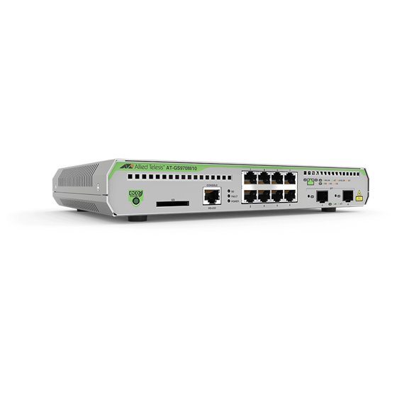 AT-GS970M/10-50 Gestionado L3 Gigabit Ethernet (10/100/1000) Energía sobre Ethernet (PoE) 1U Negro, Gris