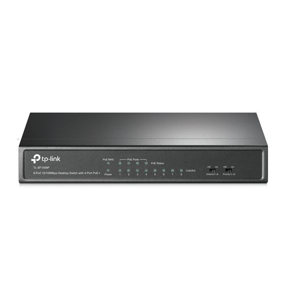 TL-SF1008P No administrado Fast Ethernet (10/100) Energía sobre Ethernet (PoE) Negro