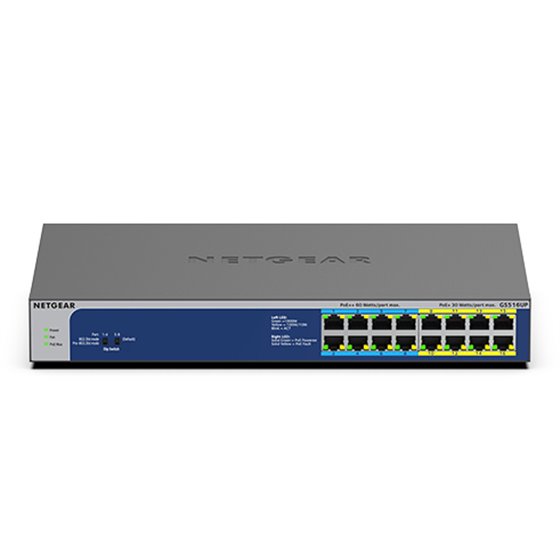GS516UP No administrado Gigabit Ethernet (10/100/1000) Energía sobre Ethernet (PoE) Gris