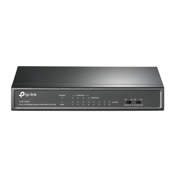 TL-SF1008LP switch No administrado Fast Ethernet (10/100) Energía sobre Ethernet (PoE) Negro