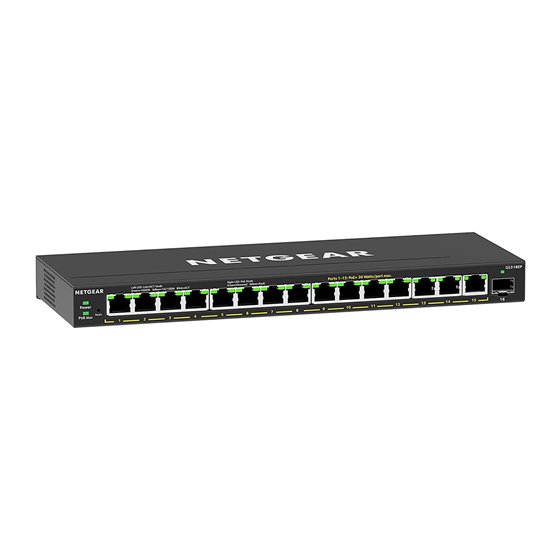 GS316EP-100PES switch Gestionado Gigabit Ethernet (10/100/1000) Energía sobre Ethernet (PoE) Negro
