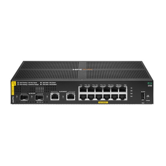 Aruba Networking CX 6100 12G Class4 PoE 2G/2SFP+ 139W Switch