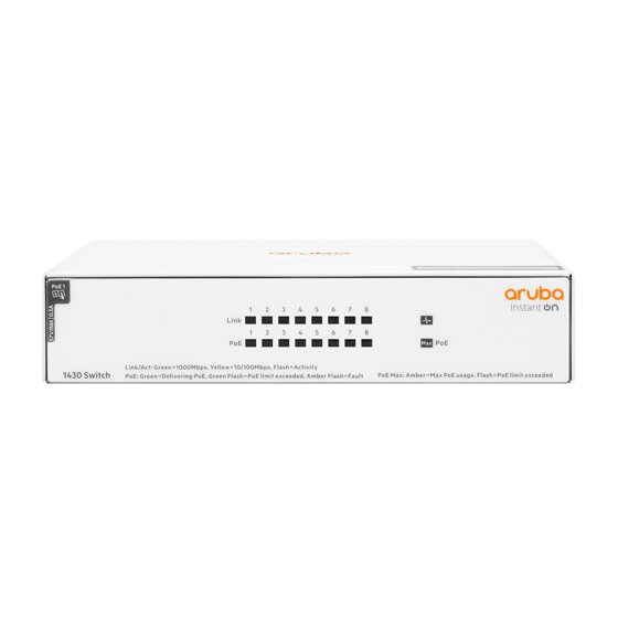 Aruba Networking Aruba Instant On 1430 8G Class4 PoE 64W No administrado L2 Gigabit Ethernet (10/100/1000) Energía sobre Etherne