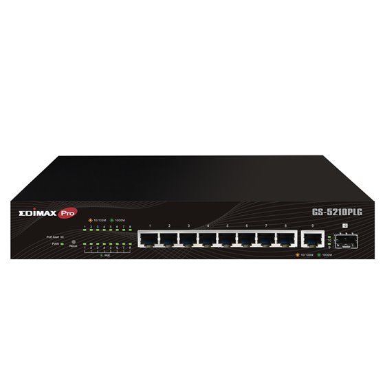 Switch GS-5210PLG Gestionado Gigabit Ethernet (10/100/1000) Energía sobre Ethernet (PoE) Negro