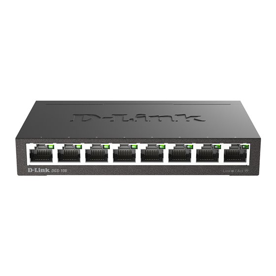 DGS-108 No administrado L2 Gigabit Ethernet (10/100/1000) Negro