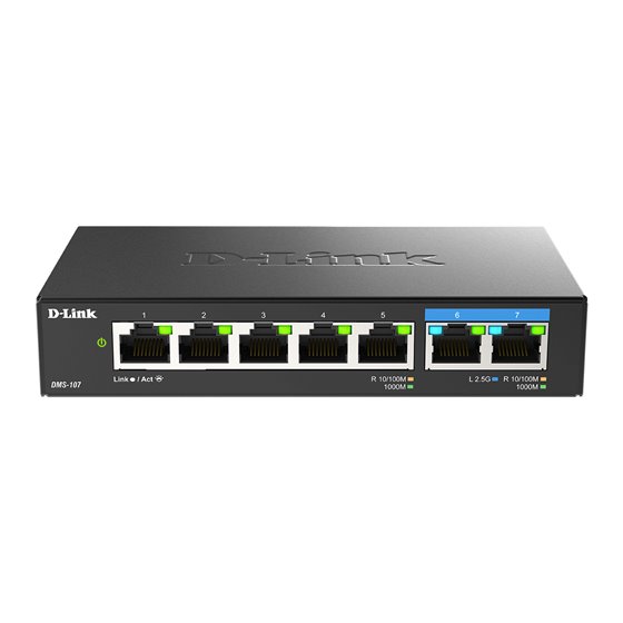 DMS-107/E switch No administrado Gigabit Ethernet (10/100/1000) Negro