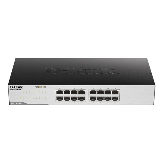GO-SW-16G No administrado L2 Gigabit Ethernet (10/100/1000) 1U Negro