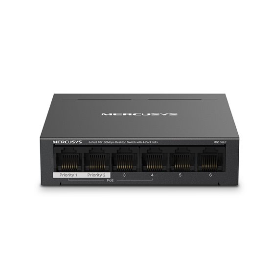 MS106LP switch Gestionado Fast Ethernet (10/100) Energía sobre Ethernet (PoE) Negro