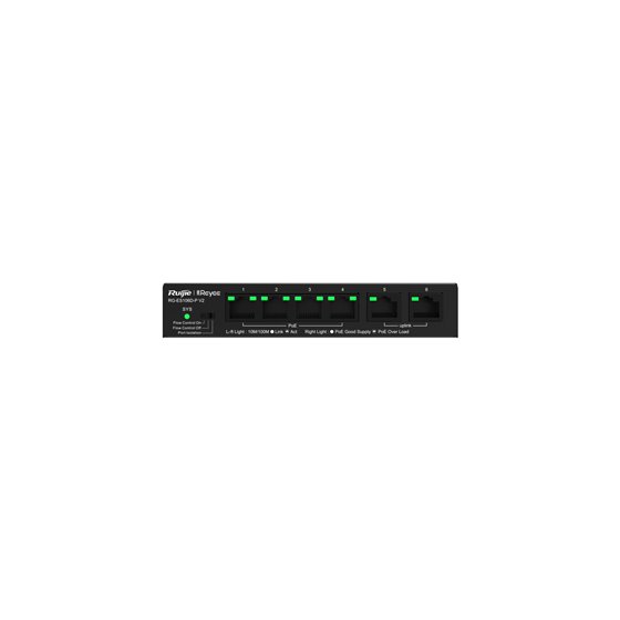 RG-ES106D-P V2 switch No administrado Fast Ethernet (10/100) Energía sobre Ethernet (PoE) Negro