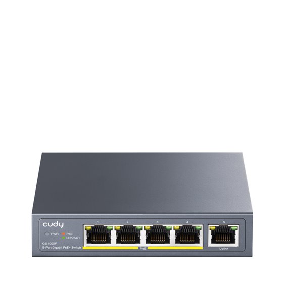 GS1005P switch Gigabit Ethernet (10/100/1000) Energía sobre Ethernet (PoE) Gris