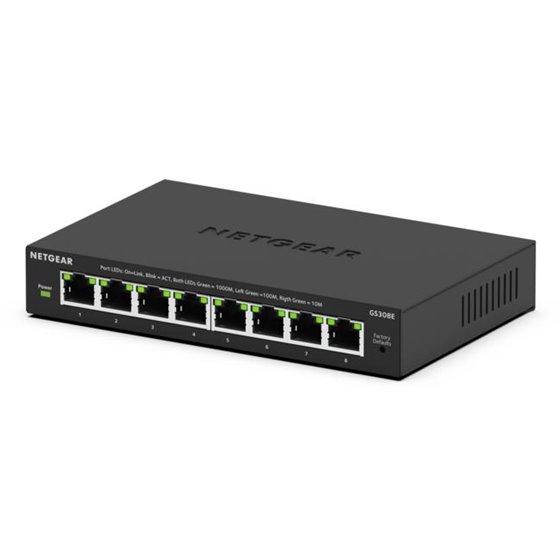 GS308E Gestionado L2/L3 Gigabit Ethernet (10/100/1000) Negro