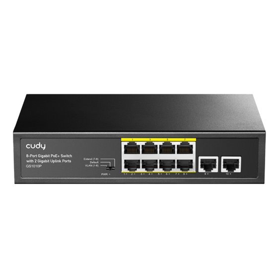 GS1010P switch Gigabit Ethernet (10/100/1000) Energía sobre Ethernet (PoE) Montaje en pared/escritorio Negro