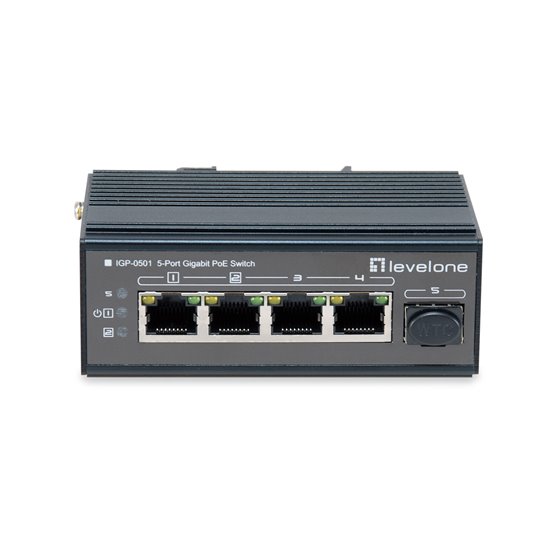 IGP-0501 switch Gigabit Ethernet (10/100/1000) Energía sobre Ethernet (PoE) Negro