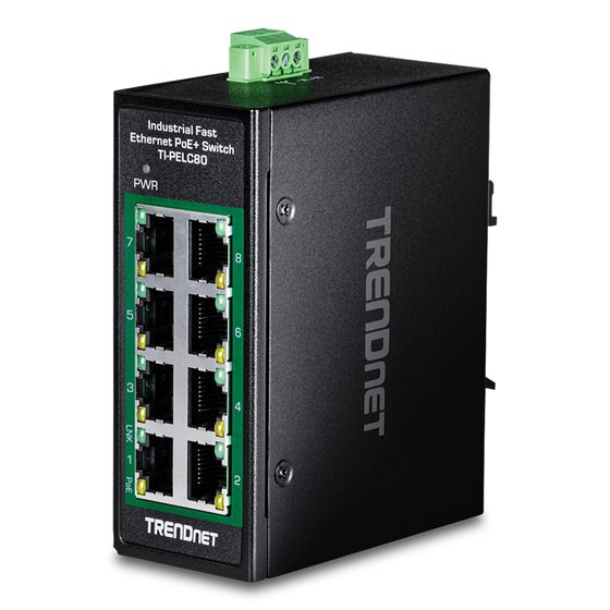 TI-PELC80 switch No administrado Fast Ethernet (10/100) Energía sobre Ethernet (PoE) Negro