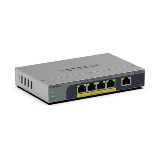 GS105EPP No administrado Gigabit Ethernet (10/100/1000) Energía sobre Ethernet (PoE) Montaje en pared/escritorio Gris