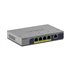 GS105PP No administrado Gigabit Ethernet (10/100/1000) Energía sobre Ethernet (PoE) Montaje en pared/escritorio Gris