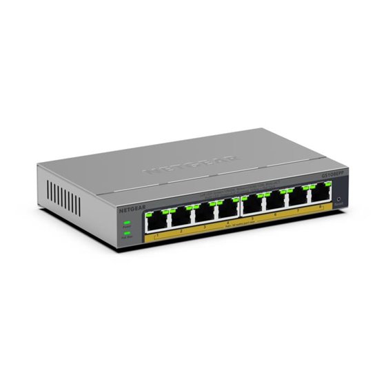 GS108EPP No administrado Gigabit Ethernet (10/100/1000) Energía sobre Ethernet (PoE) Montaje en pared/escritorio Gris