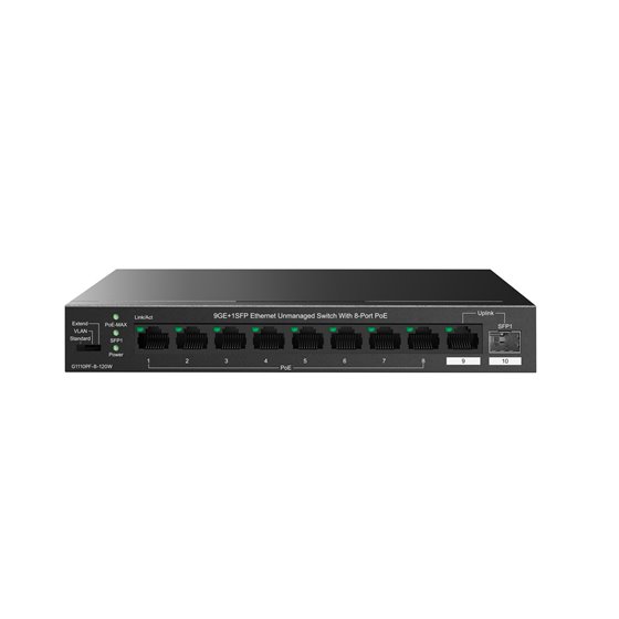 G1110PF-8-120W switch No administrado Gigabit Ethernet (10/100/1000) Energía sobre Ethernet (PoE) Negro