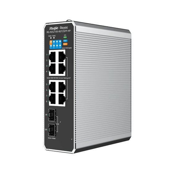 RG-NIS2100 Gestionado L2 Gigabit Ethernet (10/100/1000) Energía sobre Ethernet (PoE) Negro, Acero inoxidable