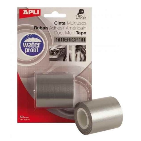 Cinta Adhesiva Americana Gris APLI 5 m. x 50 mm.