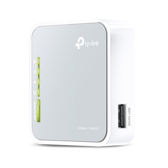 TL-MR3020 router inalámbrico Ethernet rápido Banda única (2,4 GHz) Gris, Blanco